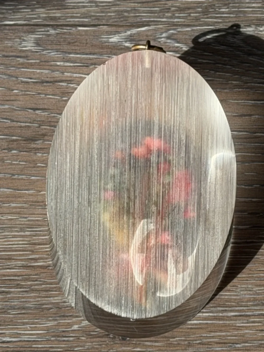 Vintage Dried Flower Resin Wall Hanging Oval Floral Retro Cottagecore Decor Art